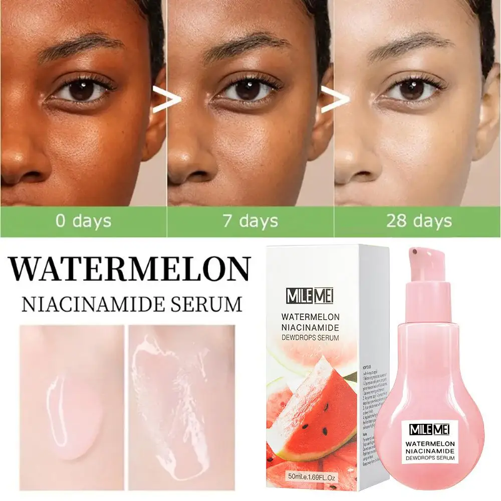 

New Watermelon Glow Niacinamide Dew Drops Hydrating Serum Facial Highlighter Lightweight Liquid 50ml Priming Serum R1R7