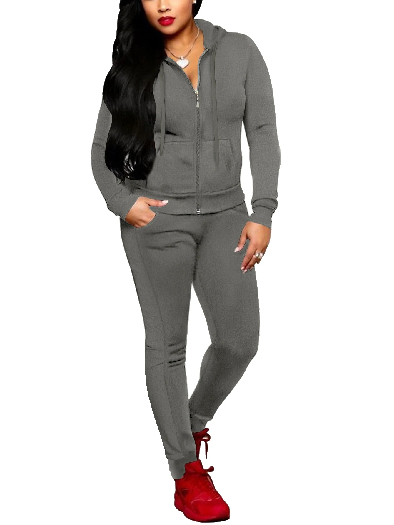 Осенне-зимний немецкий бархатный комплект тонкая толстовка с капюшоном кардиган