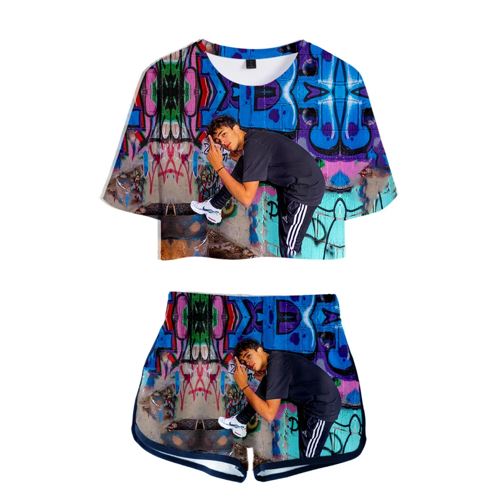 Комплект из двух предметов в стиле хип-хоп с 3D принтом