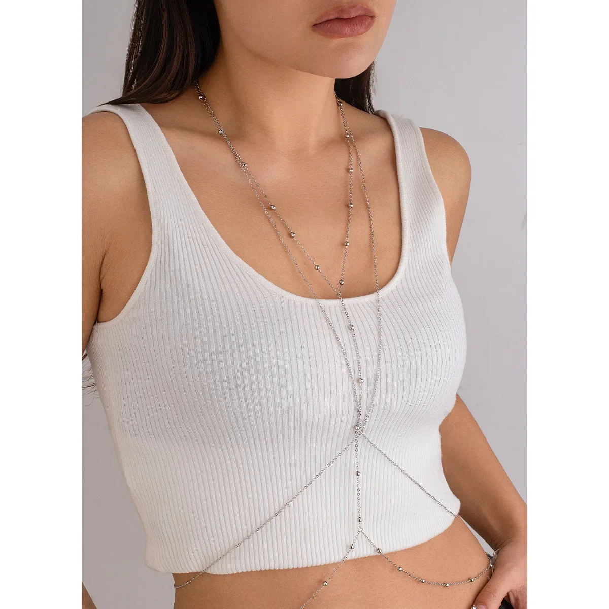 Богемная шикарная цепочка для тела с жемчужным бисером ожерелье и поясные цепи