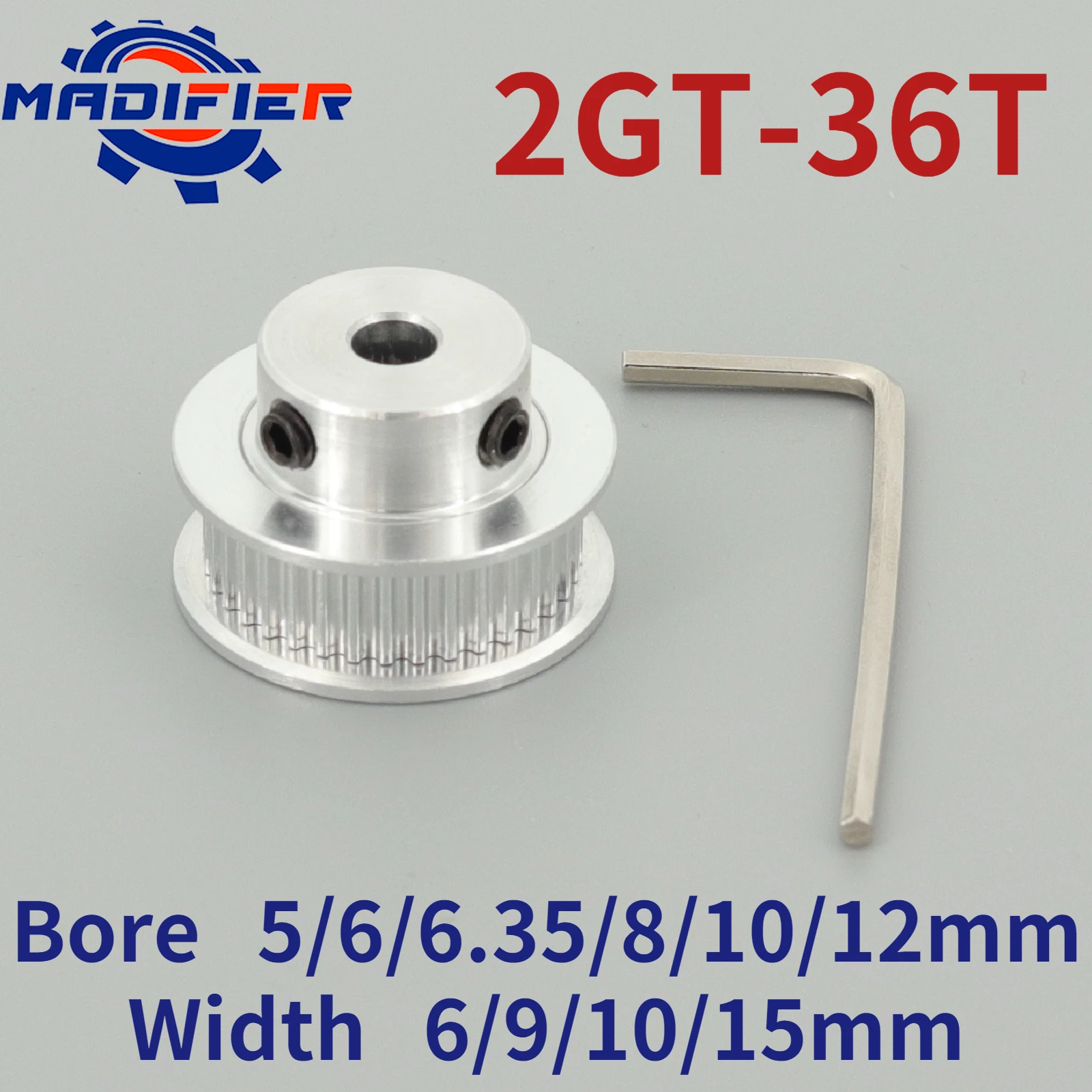 

GKTOOLS GT2 Timing Pulley 2GT 36 Teeth Bore 5/6/6.35/8/10/12mm Synchronous Wheels Width 6/9/10/15mm Belt 3D Printer Parts