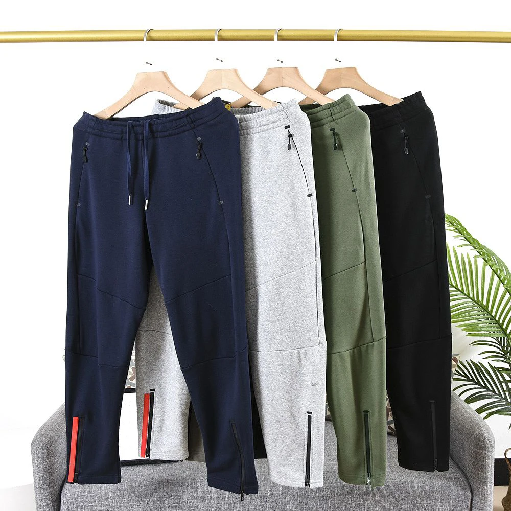 

Spring 2022 new men's versatile casual sports pants zipper foot decoration simple atmosphere M-3XL