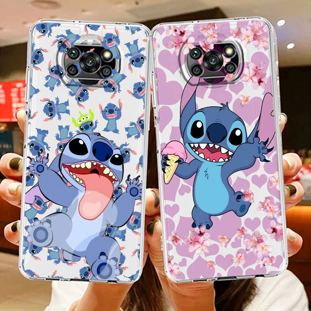 

Disney Cartoon Lilo & Stitch Phone Case For Xiaomi Mi Poco X4 X3 NFC F4 F3 GT M4 M3 M2 X2 F2 F1 Pro C3 5G Civi Transparent TPU