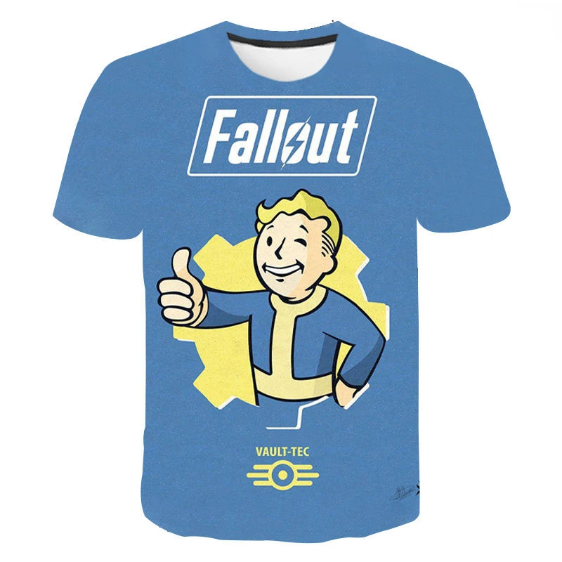 

Summer Vault Tec Gaming Video Game Fallout 76 2 3 4 Tee Tops 3d T Shirts Men Women Casual Fashion T-shirt Vault-Tec Boy Kids