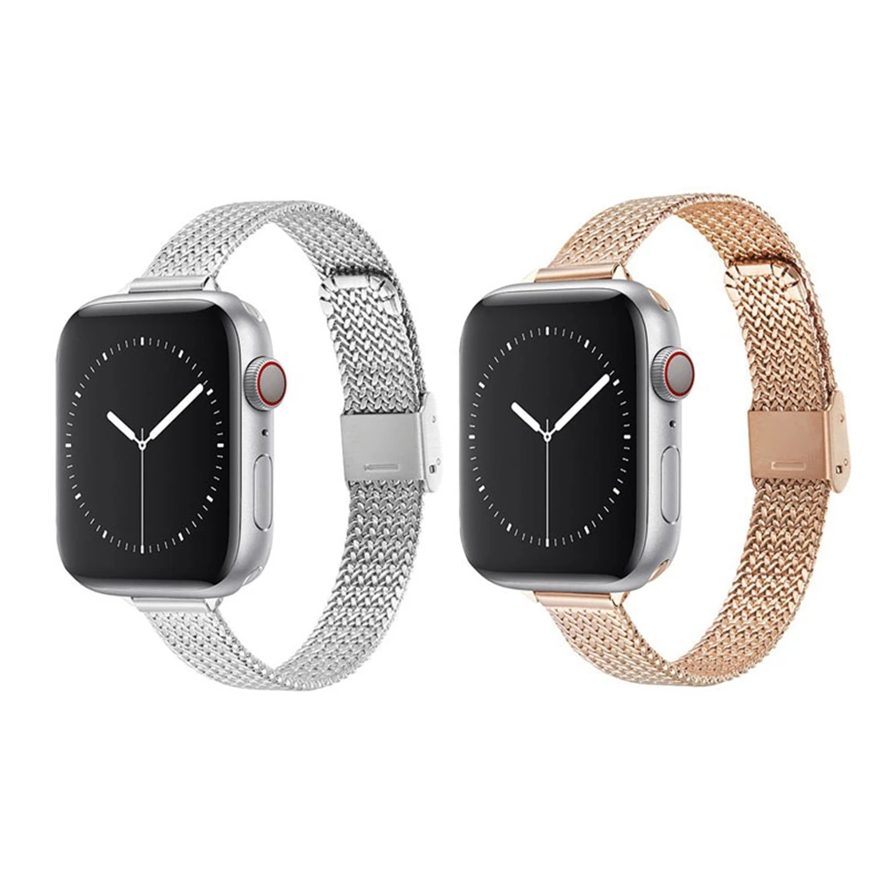 

2 Pack Stainless steel Watch Bands Compatible for Watch Band for Women Men, Mesh Loop Strap Replacement -C