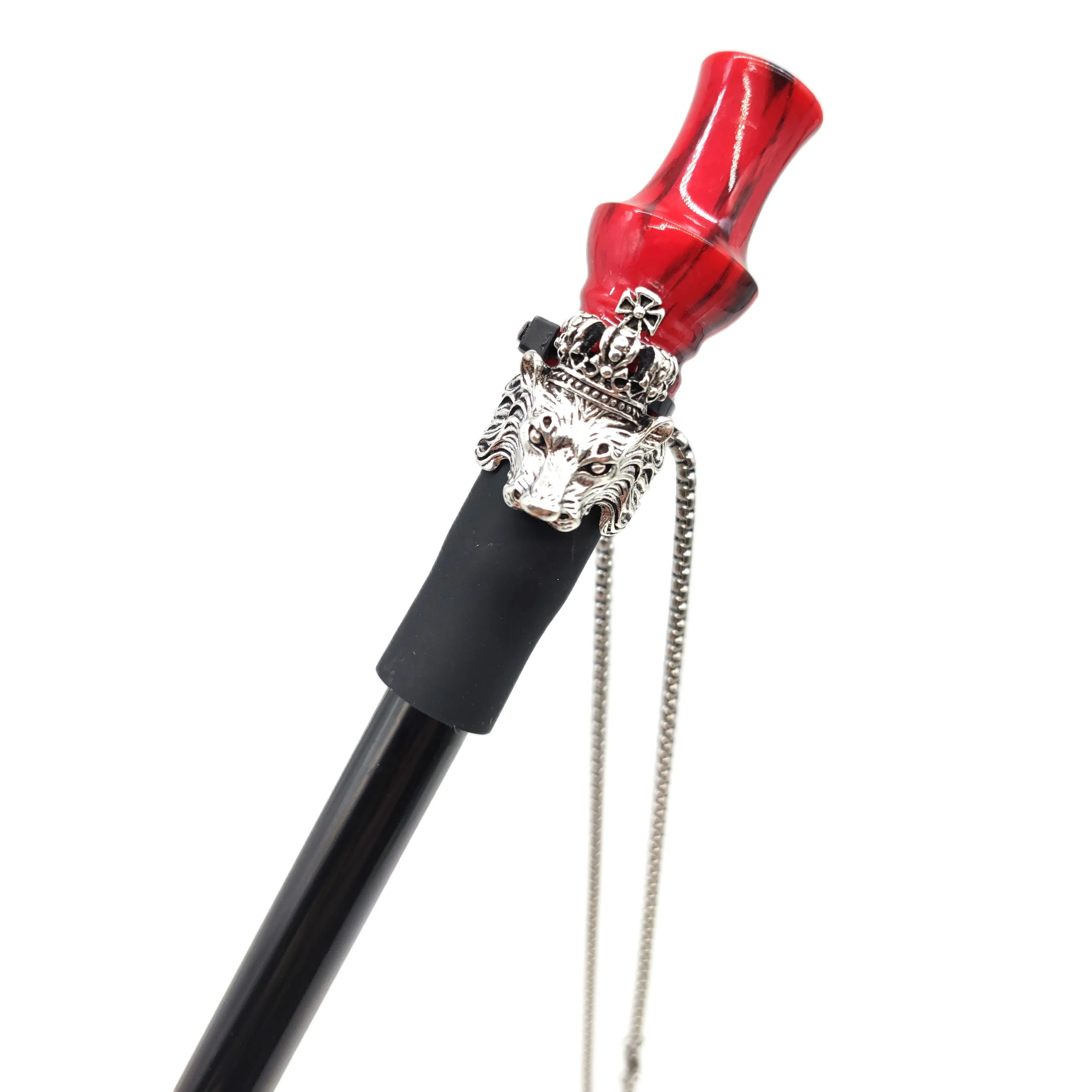 

High Quality Resin Shisha Hookah Smoking Pipe With Stainless Chain Chicha Mouthtips Narguile Nozzle Reusable Hookah Mouthpiece