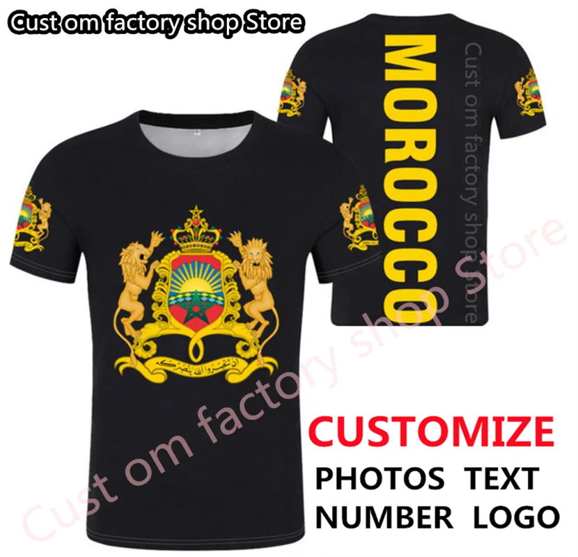 

MOROCCO Men Women Fashion t shirt free custom made name number nation flag kingdom arabic arab country text Harajuku clothes