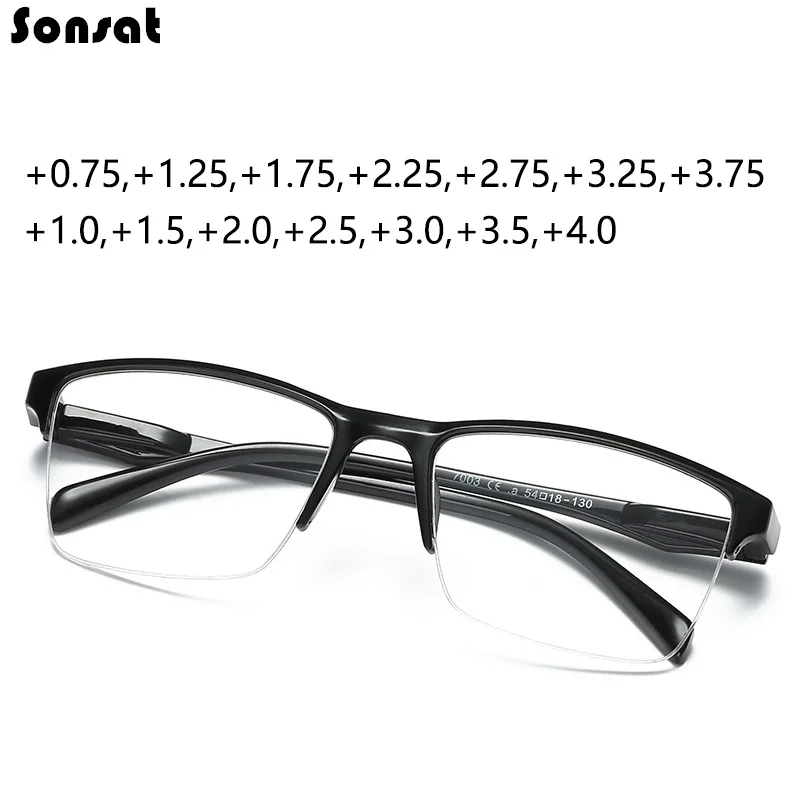 

Ultralight Square Half Frame Reading Glasses Presbyopic Glasses Men Women +0.25 0.5 0.75 1 1.25 1.5 1.75 2 2.25 2.5 2.75 3