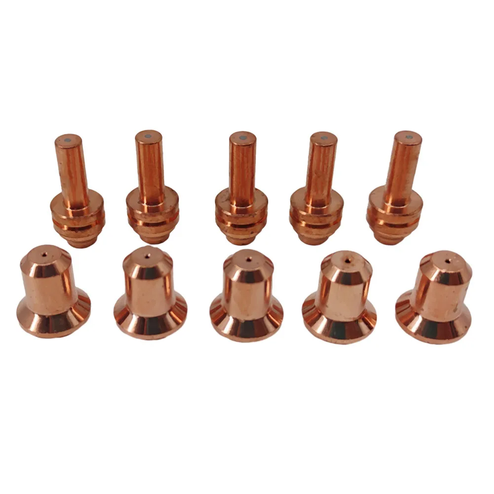 

Enhanced Cutting Performance 10pcs Plasma Torch 176656 Tips and 176655 Electrodes for Miller 25C 27C 375Xtreme