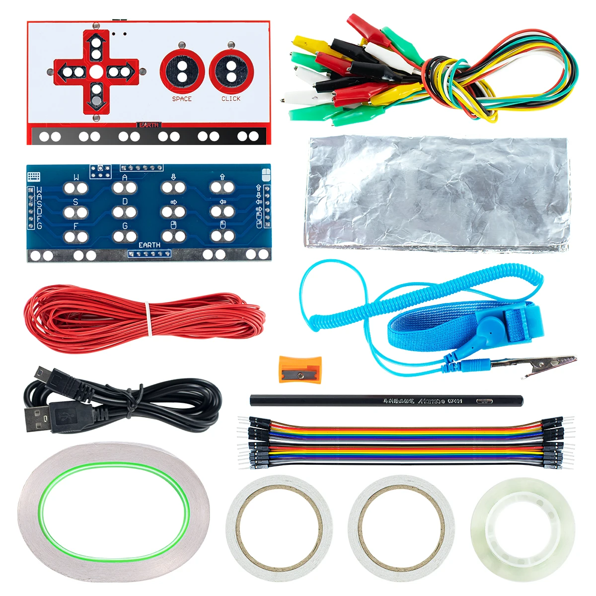 

1 Set for Makey Main Control Board Controller Module DIY Kit with USB Cable Alligator Clip for Makey Practical Child's Gifts