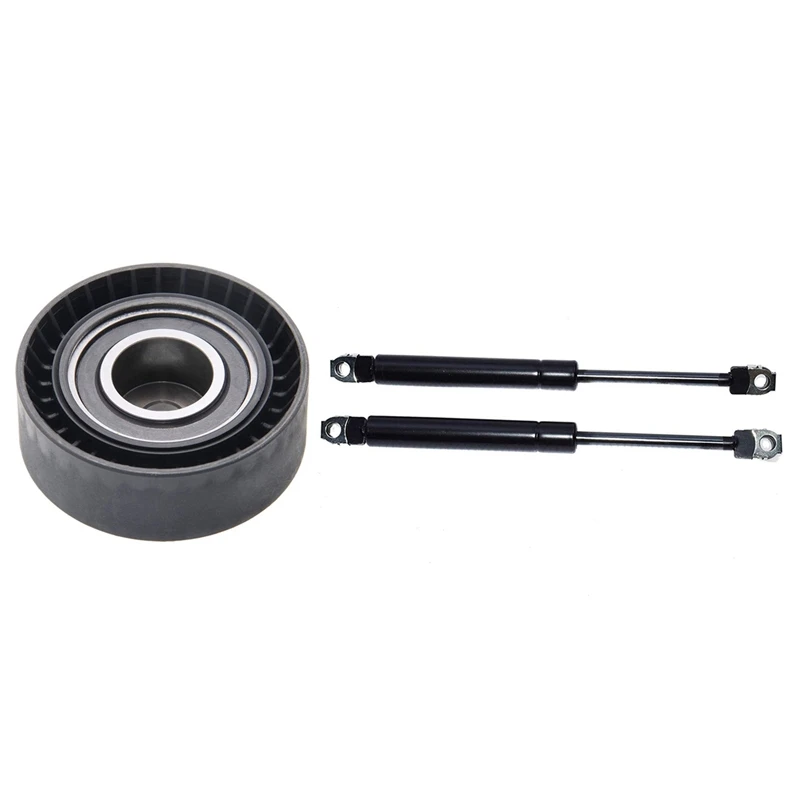 

Belt Tensioner Idler Pulley 11281748131 with 2Pcs Front Hood Shock Gas Pressurized Support 51231944119