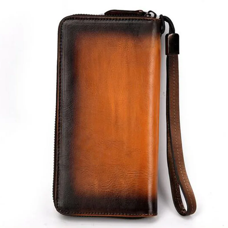 High Quality Natural Skin Women Clutch Purse ID/Credit Cards Multi-Capacity Vintage Handy Bag Genuine Leather Wrist Long Wallet | Багаж и