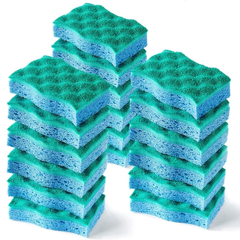 

Двухсторонние кухонные губки для посуды, не царапаются, искусственные хлопковые губки для мытья посуды, губки для скраба