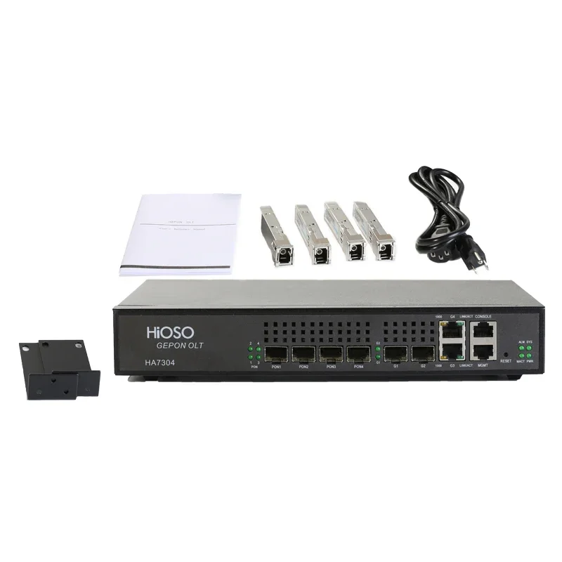 hioso Ftth olt mini 4-портовое оптоволоконное оборудование epon включая 4sfp px20+++ 4-портовый