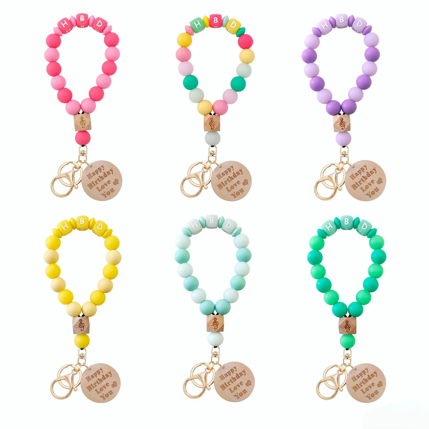 

Silicone Beads Keychain Glow Keyring Letter Name Keychain Letter Gift Glowing Accessories Keyring Neon Fluorescent Bracelet