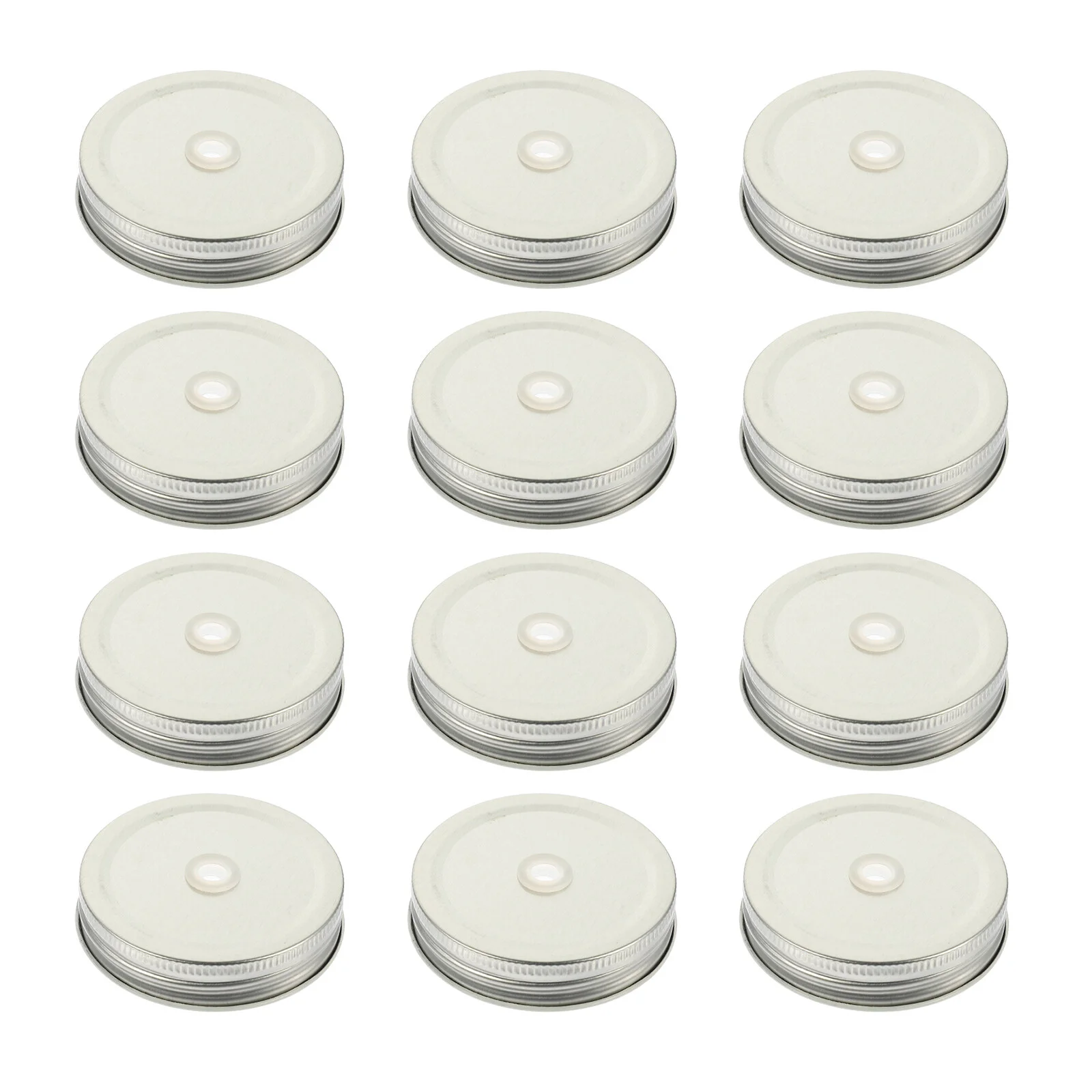 

Glass Bottles With Lids Storage Jar Mason Cup Lids Drinking Hole Covers Iron Leak Proof Canning Caps