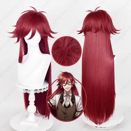 Парики для косплея из аниме grella sutrock длиной 90 см темно-красные парики