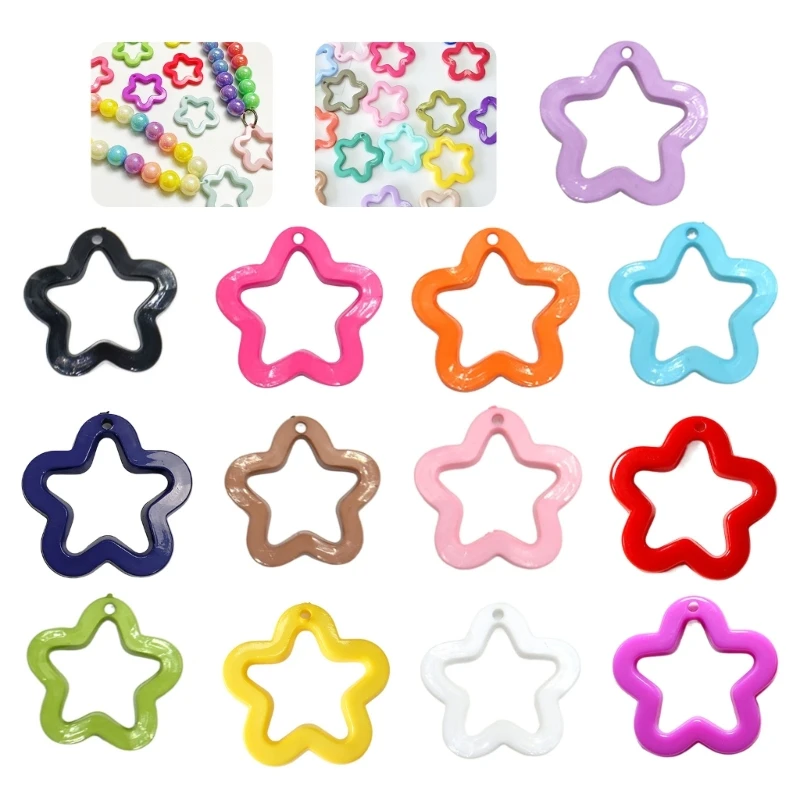 

5pcs Colorful Small Flower Charm Pendants for Women DIY Hollow Spacer Bead 124A