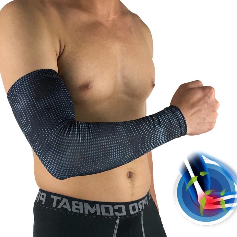 

Arm Sleeves Cover Breathable Quick Dry Protection Running Arm Sleeves Basketball Elbow Pad Fitness Armguards Sports Cycling