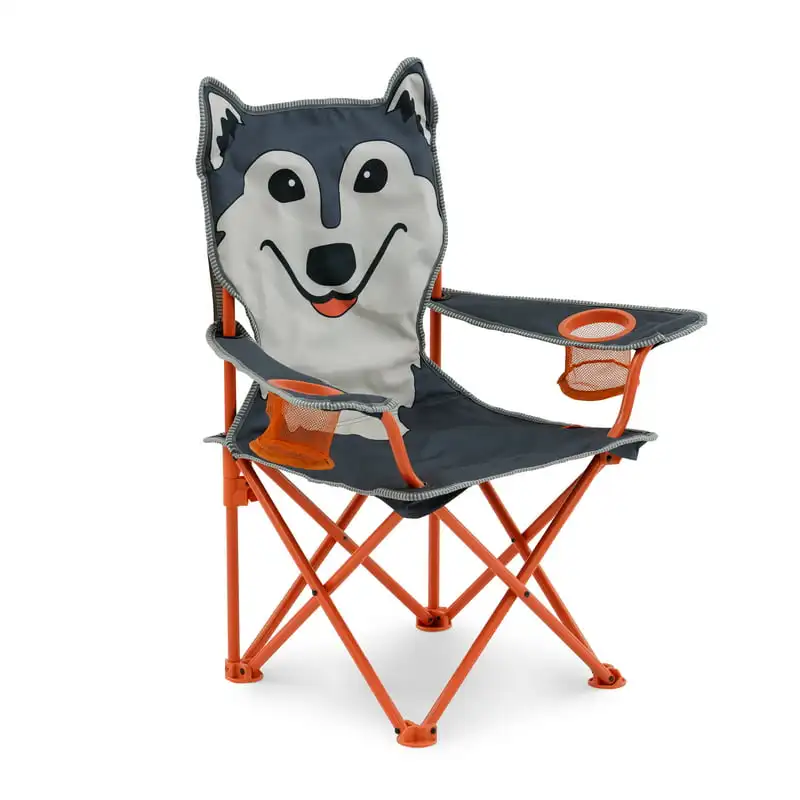 

the Wolf Kid's Camping Chair - Gray/Orange Color Chair collapsable Ultralight camping chair Backpack chair Folding chair Ultrali