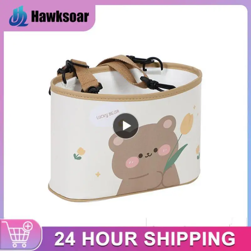 

High-capacity Universal Multi-function Car Storage Box Lovely Storage Bucket Multinational Bear Car Garbage Can Car Accessories