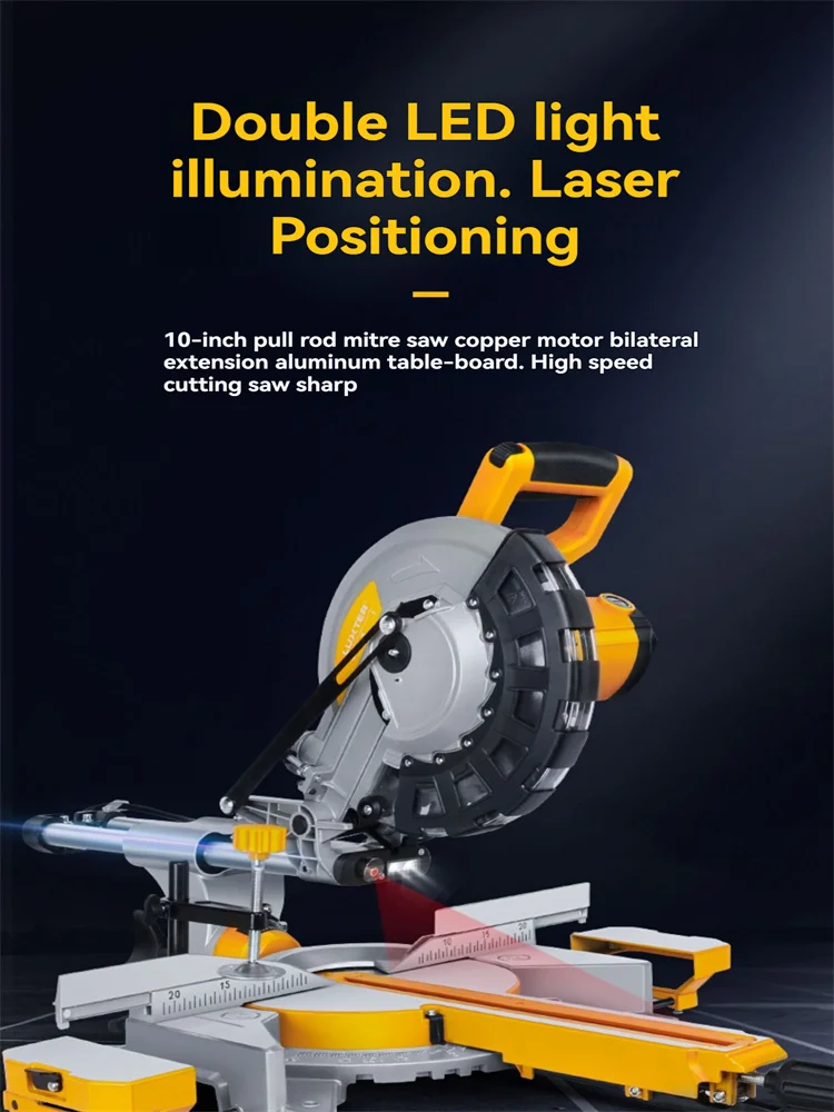 10-дюймовая торцовочная пила 45 градусов лазерное позиционирование электрическая