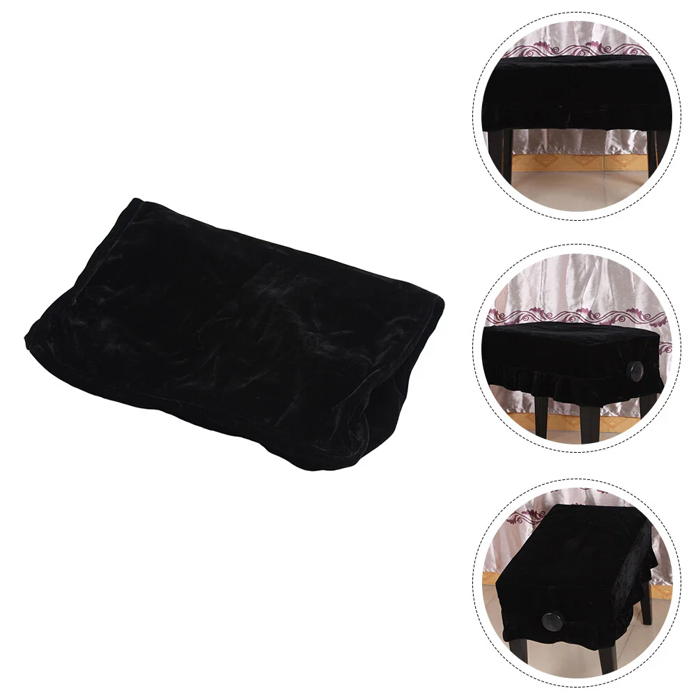 

Keyboard Protector Piano Stool Cover Pleuche Chair Seat 55X35X15CM Black Golden Velvet Baby