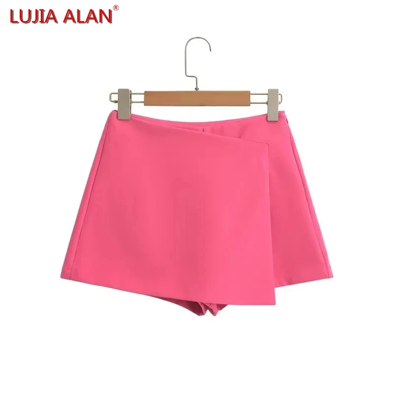 

Summer New Women's Irregular Shorts Skirt Casual Female High Waist Side Zipper Loose Street Clothing 3 Colors LUJIA ALAN P3871