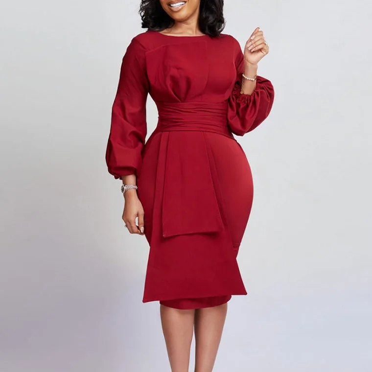 Dress With Bow Belt  Vestidos