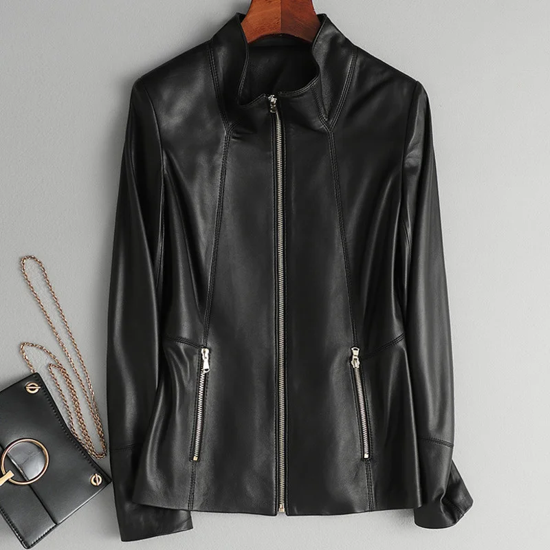 

2023 Real Genuine Leather Jacket Women Natural Sheepskin Coat Womens Clothing Korean Style Ladies Coats and Jackets