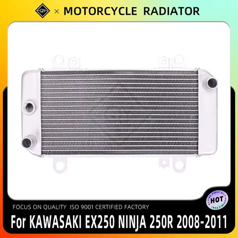 Радиатор для мотоцикла PKQ, охлаждающий резервуар для воды для Kawasaki EX250 EX Ninja 250R 250 NINJA250R 2008 2009 2010 2011 2012
