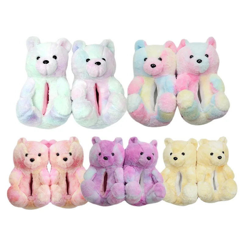 

Women's shoes Home Cotton Slippers Women's Shoes Bear Plush Slippers Winter Thicken Warm Couple Shoes