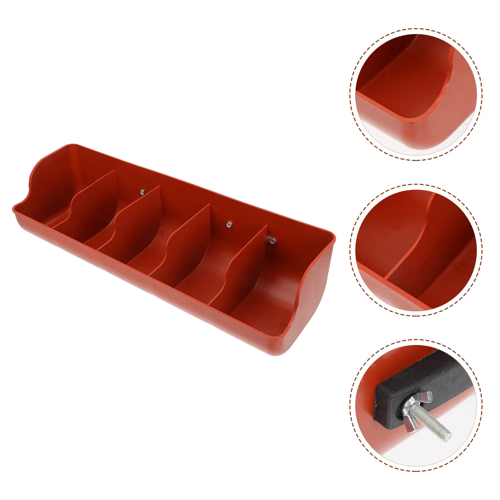 

Goose Feed Compartment Trough Farm Manger Hanging Wall Feeder Plastic Feeding Groove