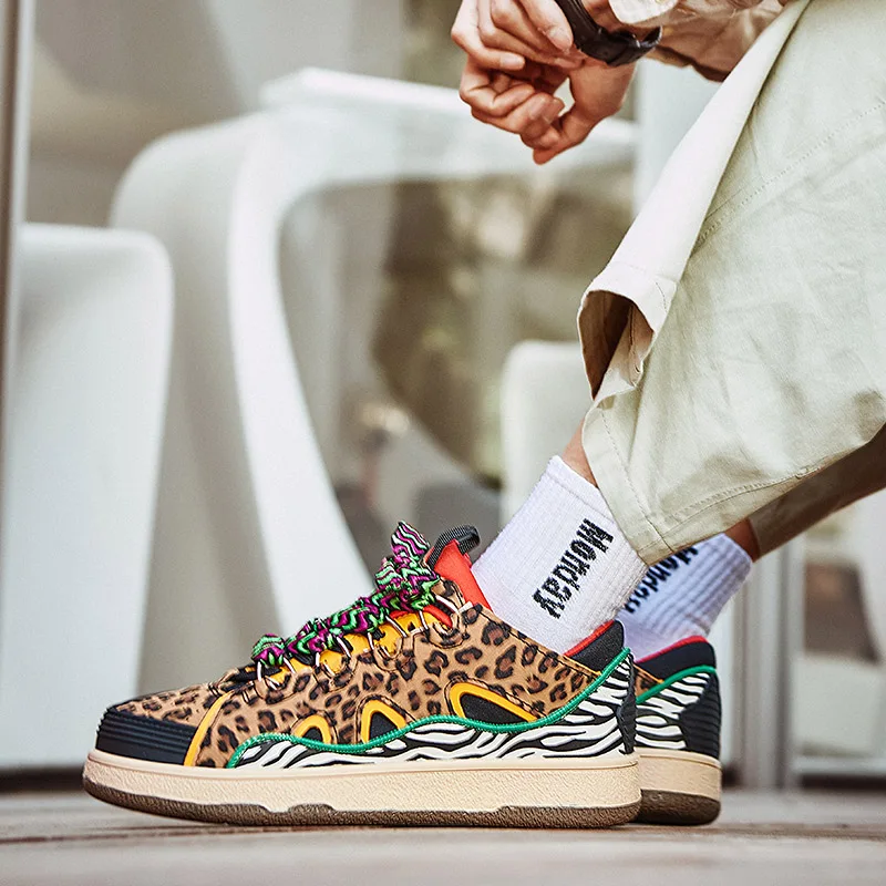 Fashion Leopard Print Designer Shoes Men Women Sneakers High quality Vulcanized Sneakers Man Harajuku Style Low top Men's Shoes
