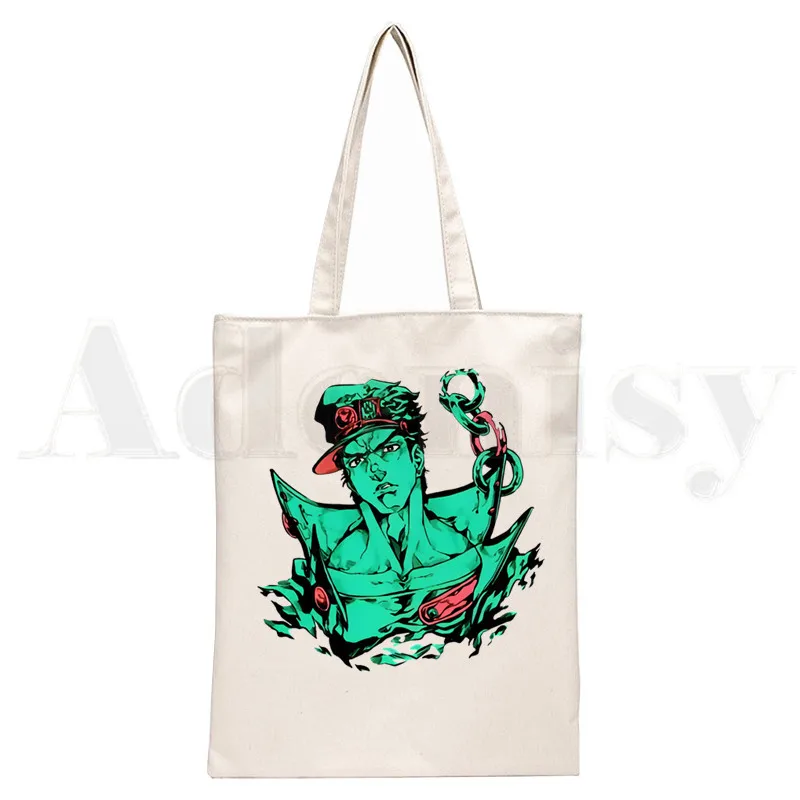JoJo Bizarre Adventure Japanese Anime Manga Reusable Shopping Bag Women Canvas Tote Bags Printing Eco Bag Shopper Shoulder Bags
