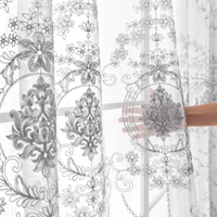 european white tulle curtains for living room embroidered sheer voile curtains for bedroom window blinds home decor