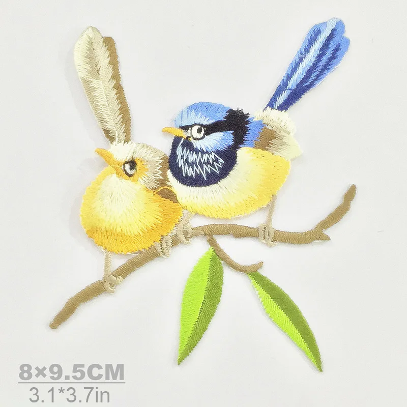 

High End Simulation Embroidery Bird Patch Applique Diy For Clothing Hat Coat Dress Pants Stickers Sewing Decor Accessories