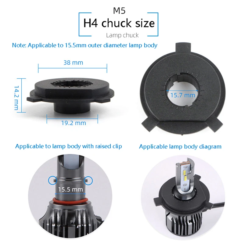 Car LED Headlight Bulb Base Adapter Socket Holder H1 H4 H7 H11 9005 9006 9012 High Temperature Automobile Lamp Chuck |