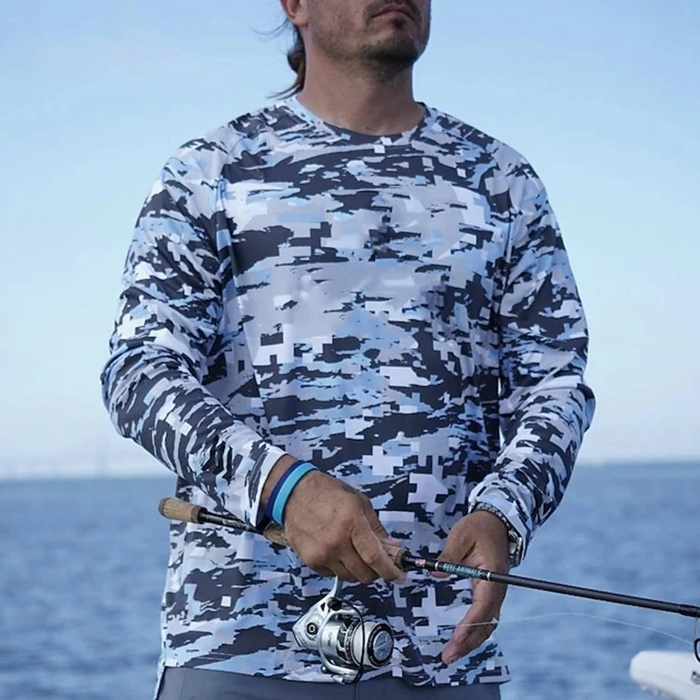 

New Men's Fishing Shirt Ocean Fishing Enthusiasts Outdoor Sports Tops,Running T-Shirts UPF50+ Men's Long Sleeve Fishing Shirt