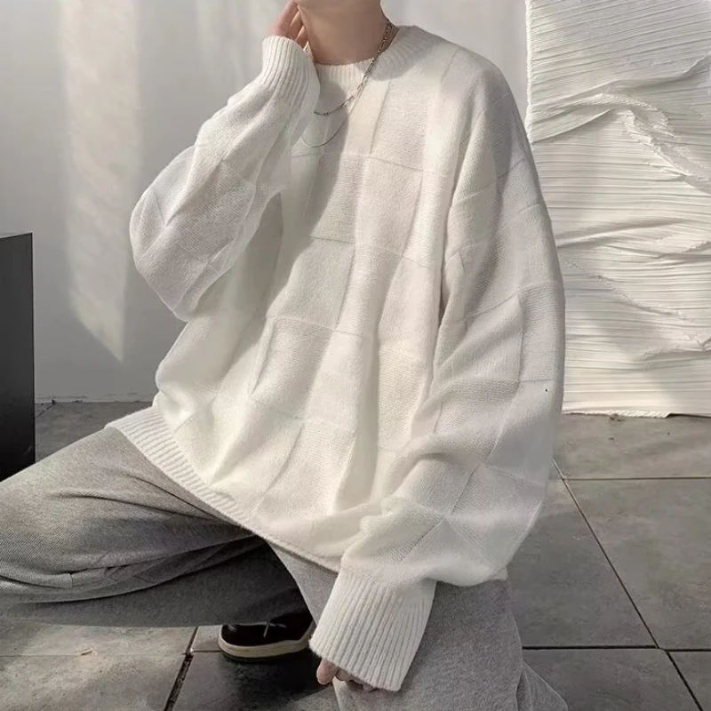 Осенние свитера мужские мешковатые простые в японском стиле Harajuku универсальный