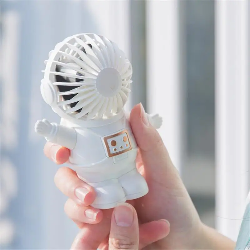 

High Capacity Battery Mini Fan Innovate Lightweight And Portable Natural Wind Cartoon Astronaut Soft Tone Without Noise Fan