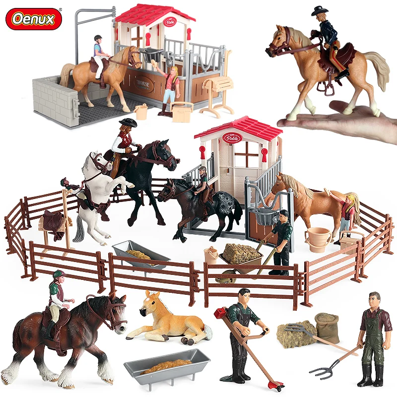 Экшн-фигурки Oenux Wild Steed Clydesdale фигурки животных ферма стабильный гонщик наездник