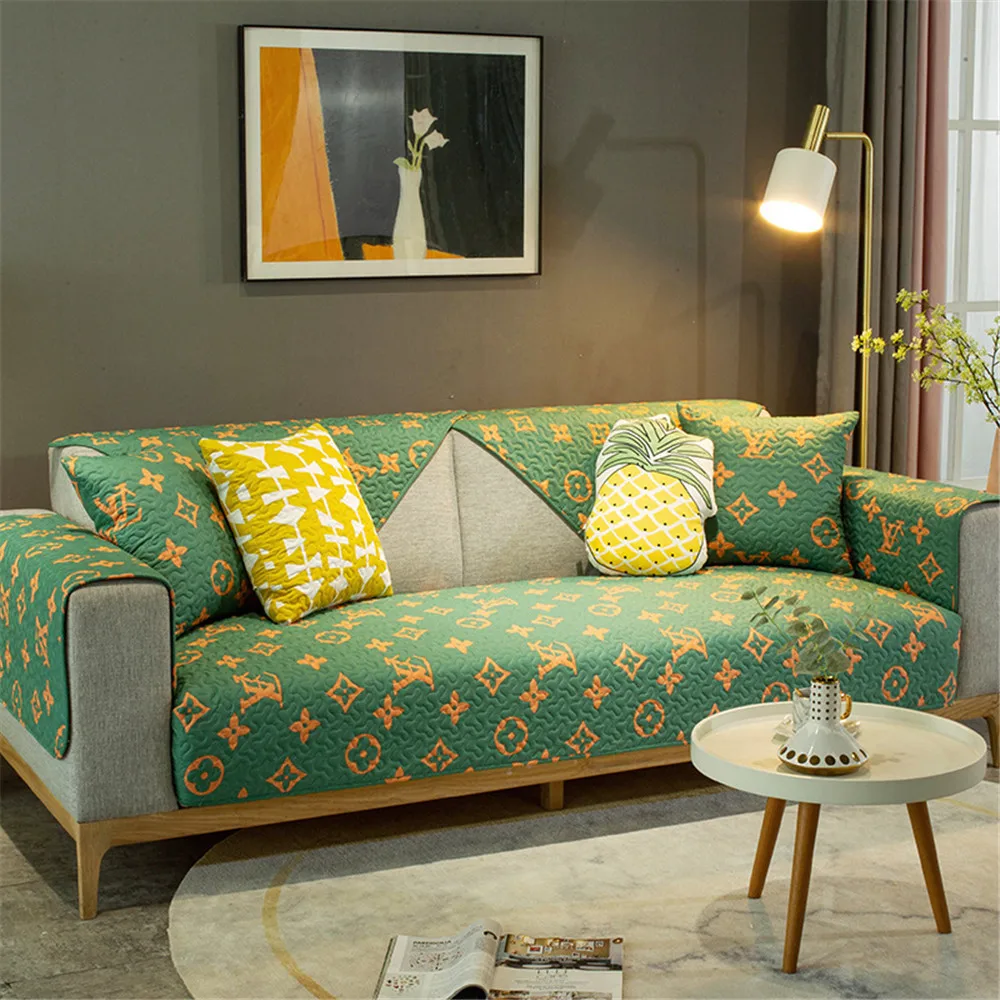 

Жаккардовая подушка для дивана, нескользящее утолщенное мягкое покрывало для дивана в гостиную, универсальное однотонное сиденье для дива...