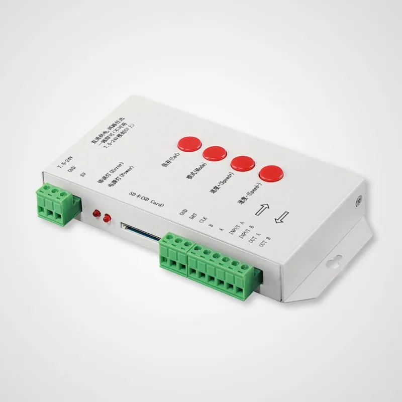 T1000S 2048 пикселей Контроллер DMX 512 SD-карта WS2801 WS2811 WS2812B LPD6803 Светодиодная лента DC5V 12V