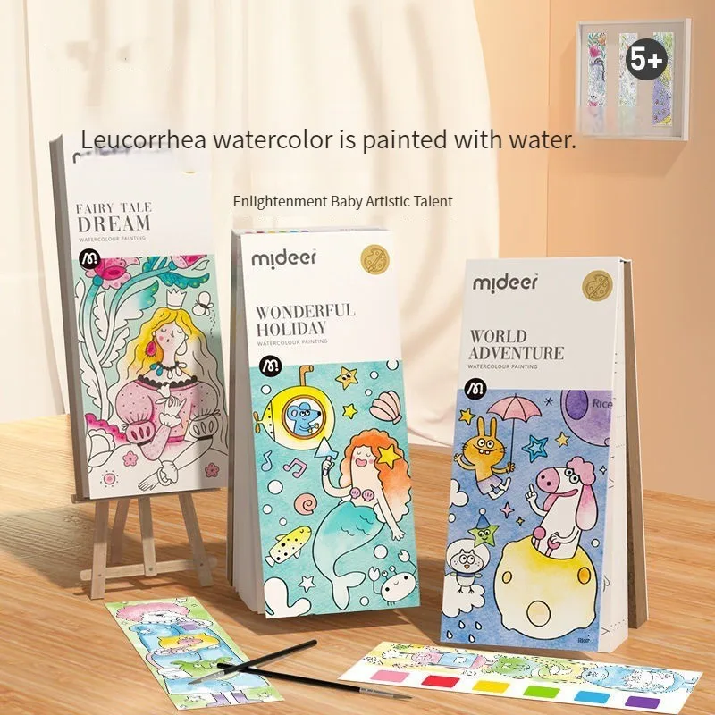 

Children's Gouache Graffiti Picture Book Painting Water and Book Baby Coloring Paper Comes with Watercolor Coloring Sticky Notes