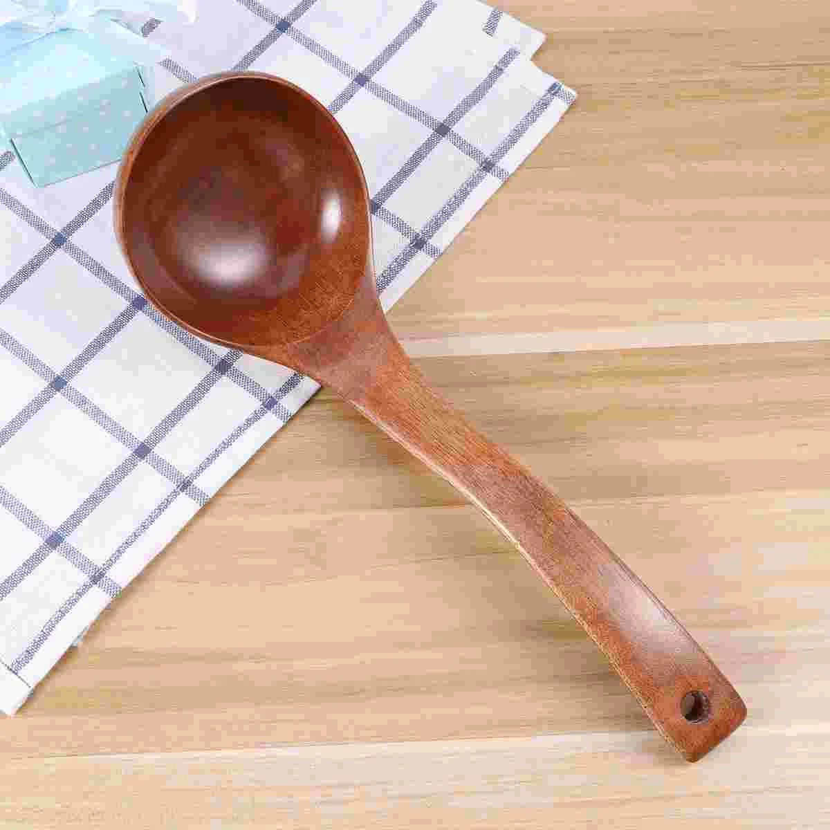 

Wooden Soup Ladle 28cm Long Handle Soup Spoon Vintage Large Catering Spoon Spatula Kitchen Cooking Spoons Utensil