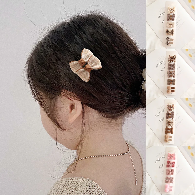 

10 Pcs/Set Bowknot Baby Girl Hairpins Cute Print Bow Children Hair Clips Barrettes Kids Hairclip Hair Accessories