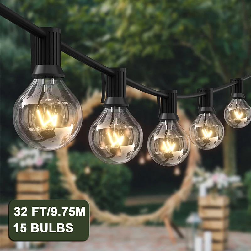 Уличный гирляндный светильник для патио гирлянда 2200 К теплый свет вечерние