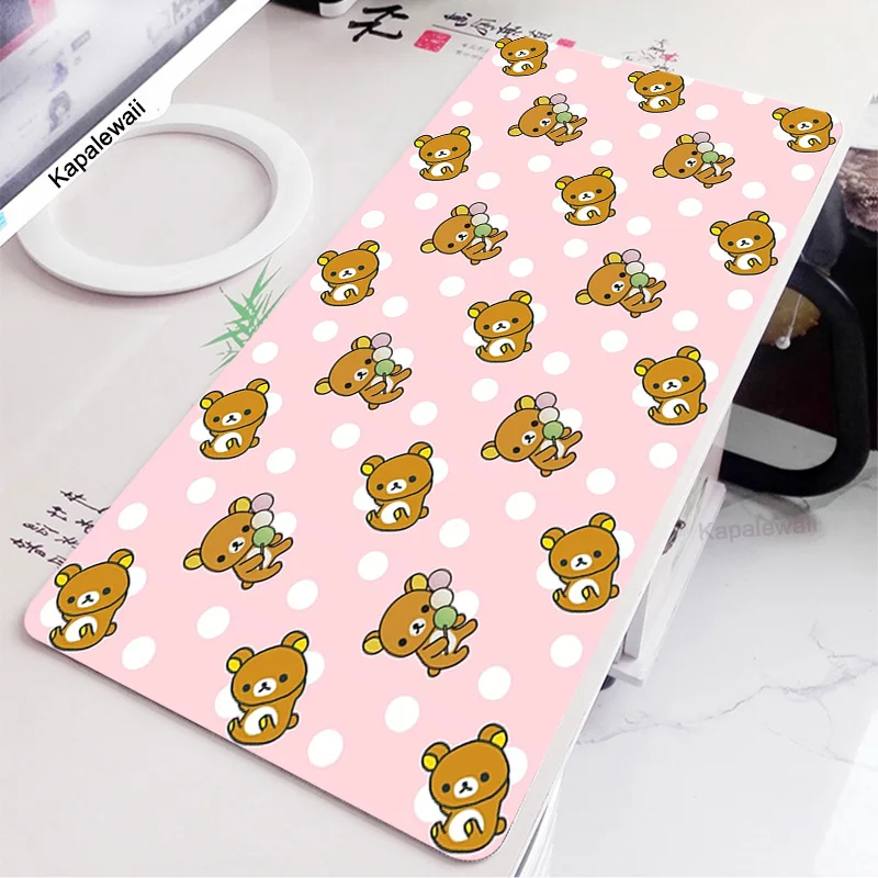 

Милый коврик для мыши rilakkuma, игровые аксессуары, скоростной компьютерный коврик для мыши с клавиатурой, компьютерный коврик для мыши, большой коврик для геймеров CSGO PUBG, Настольный коврик