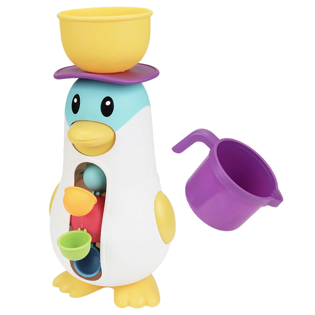 

Penguin Windmill Toy Kids Room Decors Bathtub Rotatable Water Wheel Children Bathing Indoor Spray Toys